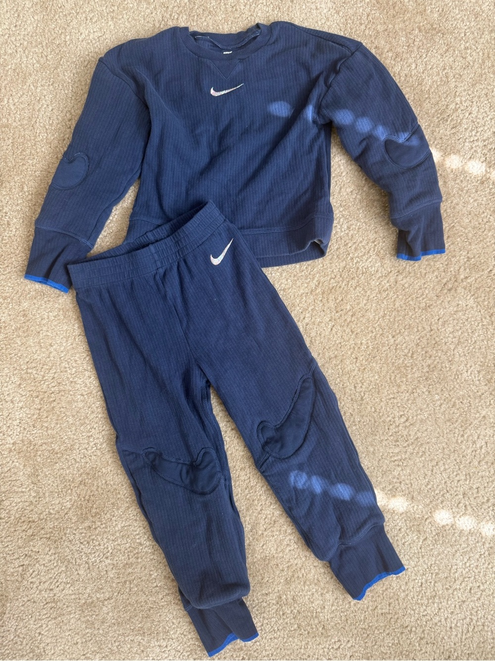 Nike Kids ReadySet - Navy Blue Ribbed Sweatshirt & Joggers Set